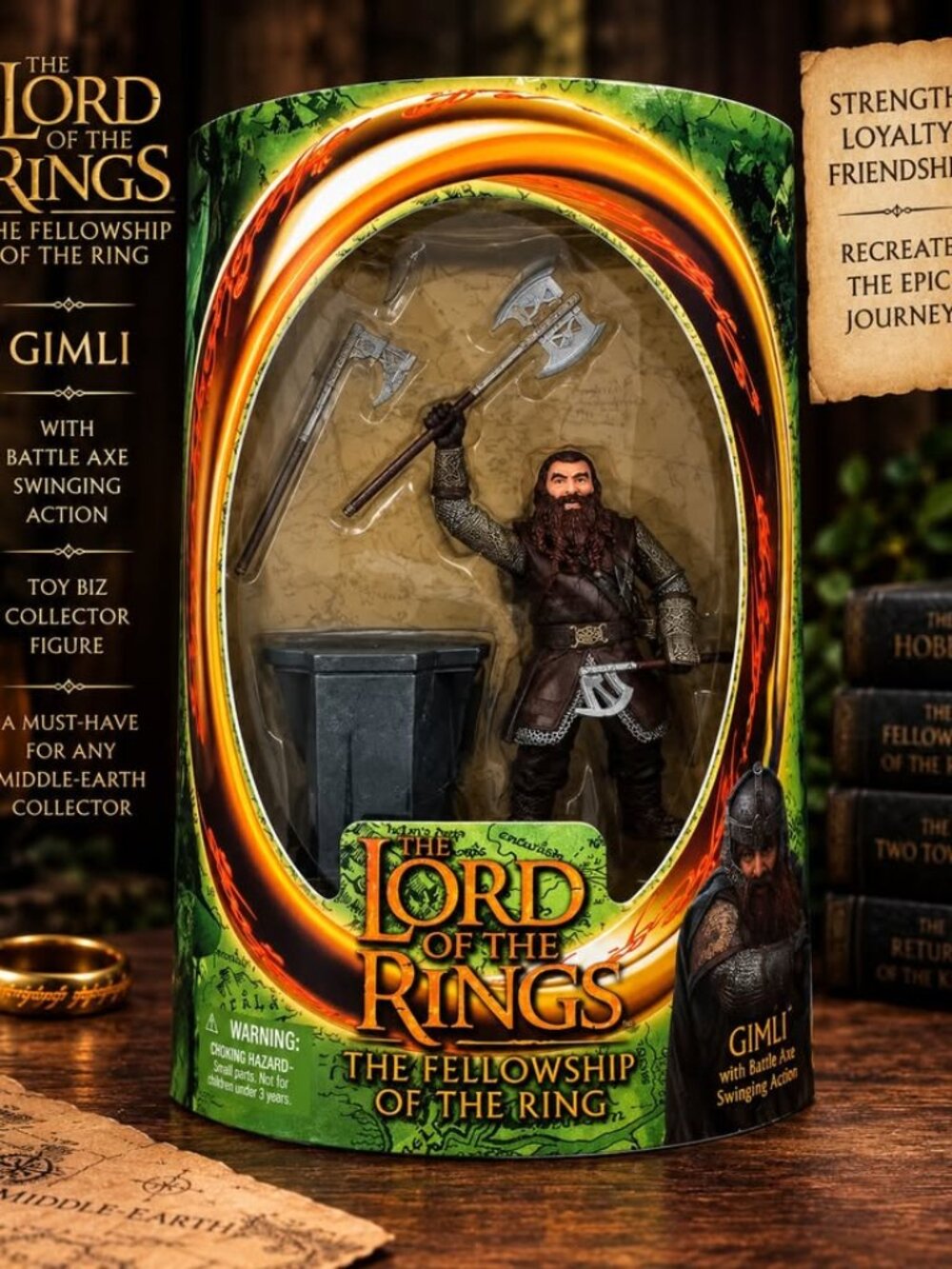 LOTR Gimli Action Figure – Toy Biz Fellowship of the Ring – Sealed Collector Fig